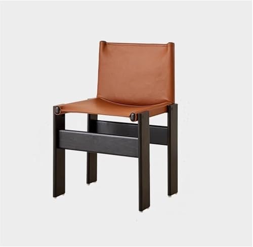 Mid-Century Leder-Esszimmerstuhl – Massivholz ohne Armlehne – moderner Küchen- oder Wohnzimmerstuhl Mid-Century Leder-Esszimmerstuhl – Massivholz ohne Armlehne – moderner Küchen- oder Wohnzimmerstuhl von Generisch