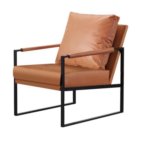 Mid-Century Loveseat Sofa, Lederstuhl, Zweisitzer-Set, Sessel, Sofa, Stuhl, 120 Grad schräge Rückenlehne, gepolsterter Kunstleder-Sitz für Schlafzimmer, Büro, Wohnzimmer, Orange, klein von Generisch