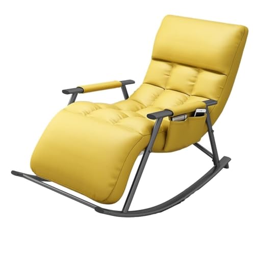 Mid-Century Modern Rocking Chair - Padded Seat Recliner for Living Room and Bedroom, Comfortable Swing Chair for Home Lounge von Generisch