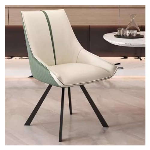 Mid Century Moderne Drehstühle mit Leder gepolsterten Metallbeinen, grüner Samt, Esszimmermöbel von Generisch