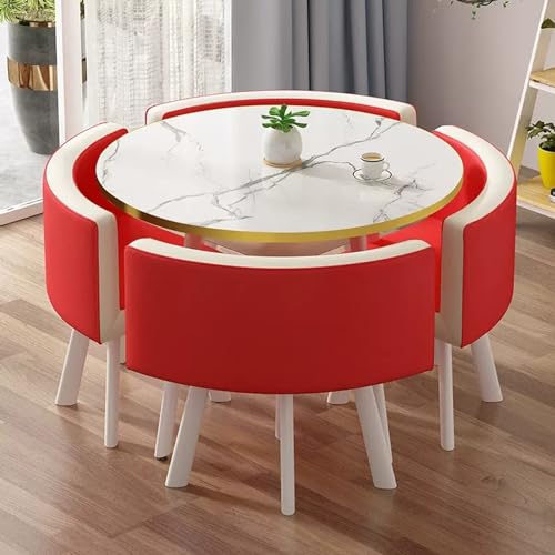 Mid Century Moderne Esszimmerstühle, Set mit 2/4/6 PU-Leder und Massivholzkissen, stilvolle Esszimmerstühle, Küche, Wohnzimmer, Schlafzimmer, Arbeitszimmer, Möbel (Dunkelwalnuss + Dunkelgrau) von Generisch