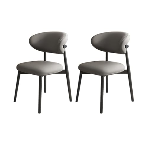 Mid Century Moderne Esszimmerstühle 2er 4er 6er Set Gepolstert mit gebogener Rückenlehne & Holzbeinen Stilvolle Esszimmer- & Wohnzimmer-Sitzgruppe (Schwarz & Hellkhaki) von Generisch
