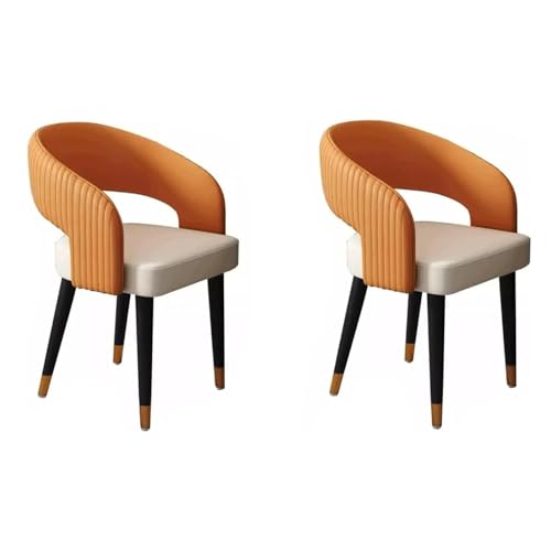 Mid-Century Moderne Esszimmerstühle 2er Set, Ergonomische Kunstleder Küchenstühle ohne Armlehnen, Stilvolle Metallbeine, Perfekt für Esszimmer und Küche Mid-Century Moderne Esszimmerstühle 2er Set, Ergonomische Kunstleder Küchenstühle ohne Armlehnen, Stilvolle Metallbeine, Perfekt für Esszimmer und Küche von Generisch
