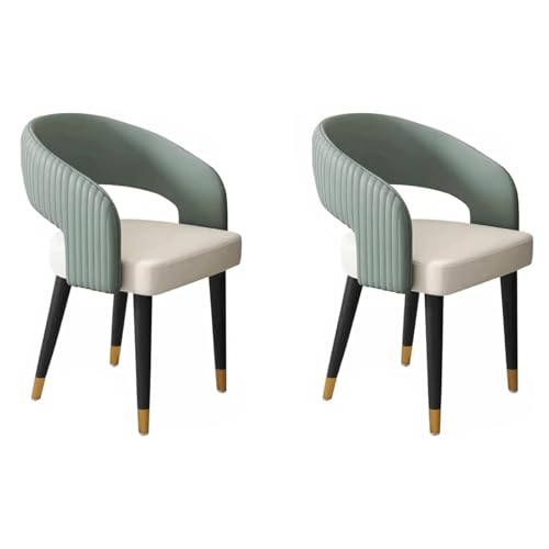 Mid-Century Moderne Esszimmerstühle 2er Set, Ergonomische Polsterstühle Küchenstühle mit Metallbeinen, Armlehnenfreie Esszimmerstühle, Kunstleder Design Mid-Century Moderne Esszimmerstühle 2er Set, Ergonomische Polsterstühle Küchenstühle mit Metallbeinen, Armlehnenfreie Esszimmerstühle, Kunstleder Design von Generisch