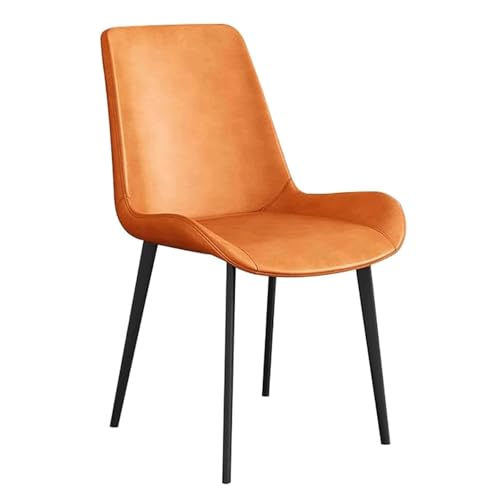 Mid-Century Moderne Esszimmerstühle 2er Set, Ergonomischer Sitz aus PU-Leder, Armlehne frei, Beine aus Karbonstahl, stilvolle Küche Esszimmer Möbel von Generisch