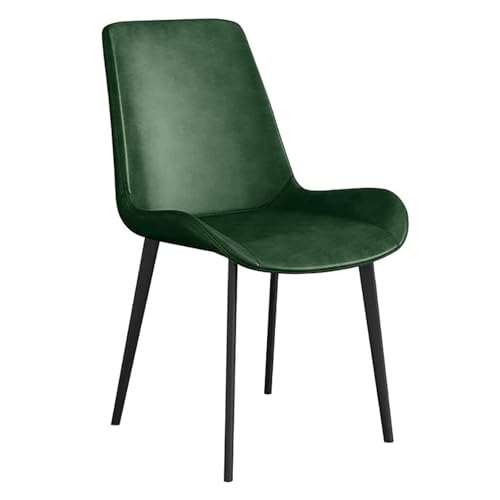 Mid-Century Moderne Esszimmerstühle 2er-Set, ergonomischer Sitz aus PU-Leder, ohne Armlehne, Beine aus Karbonstahl, Küchen- und Esszimmermöbel, stilvoll und langlebig von Generisch