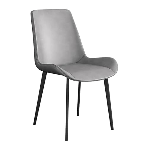 Mid-Century Moderne Esszimmerstühle 2er-Set – Ergonomischer Sitz aus PU-Leder, keine Armlehne, Beine aus Karbonstahl – Stilvolle Küchen- und Esszimmermöbel von Generisch