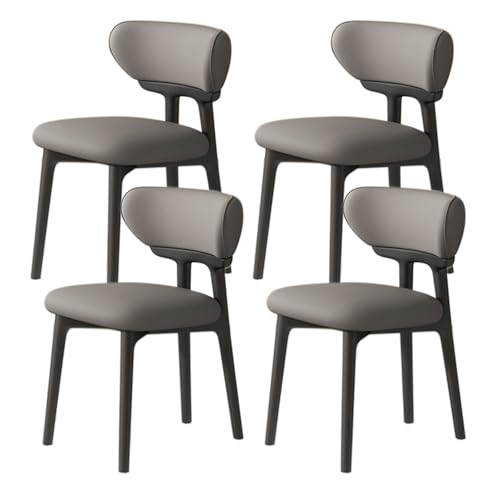 Mid Century Moderne Esszimmerstühle 4er Set - Stilvolle Esszimmerstühle aus Holz mit gebogener Rückenlehne & stabilen Beinen für Wohnzimmer, Esszimmer oder Kommode (Weiß) von Generisch
