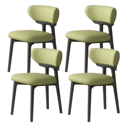 Mid Century Moderne Esszimmerstühle 4er Set - Stilvolle Holzstühle mit gebogener Rückenlehne & stabilen Beinen für Wohnzimmer Esszimmer Kommode - Elegantes weißes Finish von Generisch