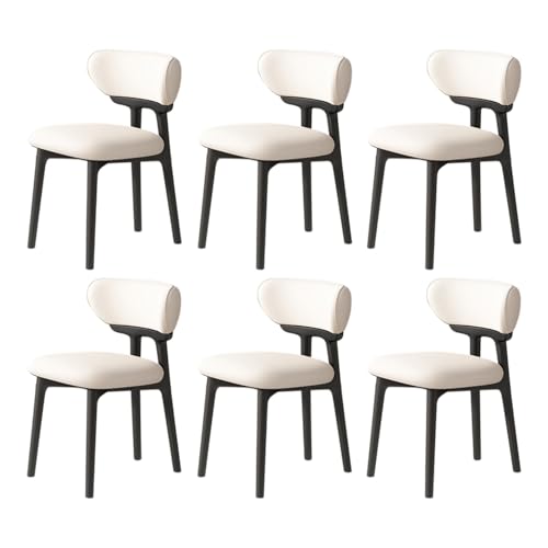 Mid Century Moderne Esszimmerstühle 4er Set Stilvolle Holzstühle mit gebogener Rückenlehne & stabilen Beinen für Wohnzimmer Esszimmer Kommode - Elegantes weißes Finish Mid Century Moderne Esszimmerstühle 4er Set Stilvolle Holzstühle mit gebogener Rückenlehne & stabilen Beinen für Wohnzimmer Esszimmer Kommode - Elegantes weißes Finish von Generisch
