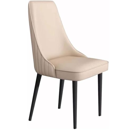 Mid Century Moderne Esszimmerstühle 4er Set mit gepolsterten Ledersitzen, Metallbeinen, Küchenstühle für Wohnzimmer, Wartebereich oder Bauernhaus von Generisch