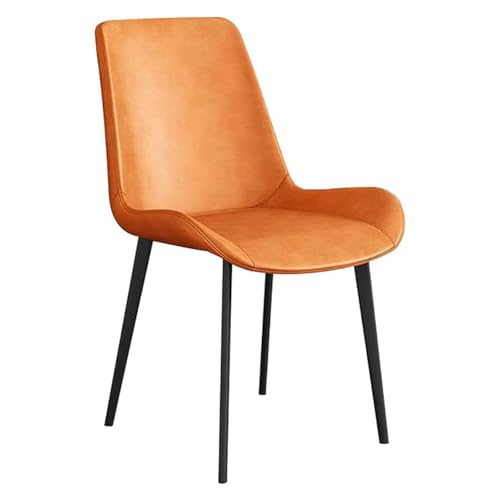 Mid Century Moderne Esszimmerstühle 6er Set mit Armlehnen Design PU Leder Sitz Karbonstahl Beine Stilvolle gepolsterte Küchenstühle für Esszimmer oder Wohnzimmer von Generisch