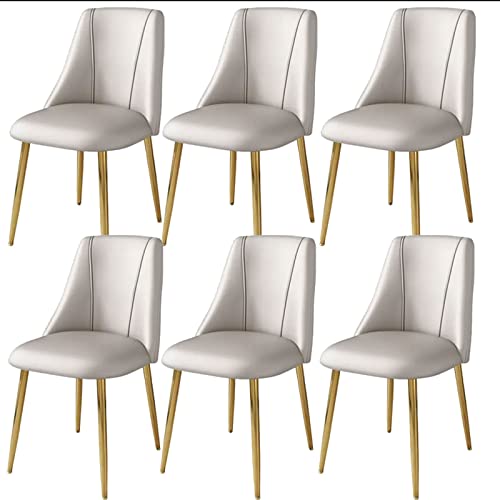 Mid Century Moderne Esszimmerstühle 6er Set mit PU-Kissen Rückenlehne Stilvolle Küchenstühle für Komfort und Eleganz in Ihrem Esszimmer von Generisch