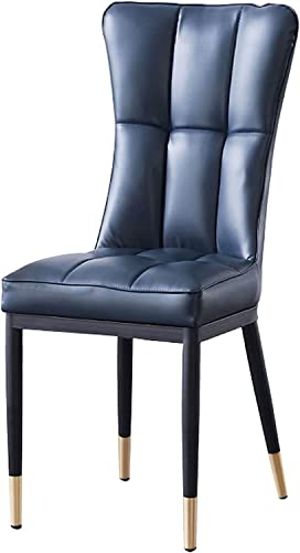 Mid Century Moderne Polsterstühle aus mattem Leder mit Metallbeinen, 2 Stück von Generisch