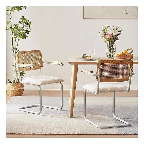 Mid Century Moderne Rattan-Esszimmerstühle, 2er-Set, Samt-Sitzfläche und gewebte Rückenlehne, ideal für Zimmer oder Küche Mid Century Moderne Rattan-Esszimmerstühle, 2er-Set, Samt-Sitzfläche und gewebte Rückenlehne, ideal für Zimmer oder Küche von Generisch