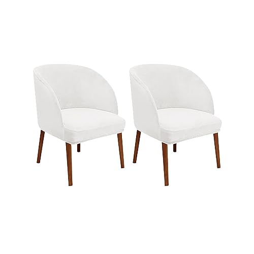 Mid Century Moderne Samt-Dreharmlehnen-Stuhlhussen – Stretch-Schonbezüge für Akzent- und Esszimmerstühle, geschwungene Rückenlehne, Flügelrückenschutz, 2 Stück, Heimdekoration, Wohnzimmer-Essentials von Generisch