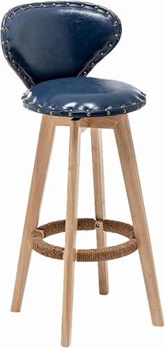 Mid Century Moderne blaue Leder-Barhocker, Set mit 8 verstellbaren Drehgelenken, Küchen-Barhocker mit Rückenlehnen für stilvolle und bequeme Sitzgelegenheit in Ihrer Hausbar oder Ihrem Essbereich. von Generisch