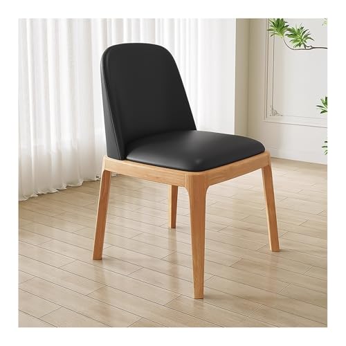 Mid-Century Moderne gepolsterte Esszimmerstühle, gebogene Rückenlehne, Küchenstühle mit Holzbeinen, stilvoller weicher Sitz für Wohnzimmer & Schlafzimmer (Schwarz) von Generisch
