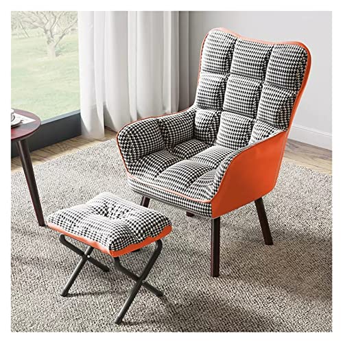 Mid Century Moderner Akzentsessel – Gepolsterter Loungesessel mit hoher Rückenlehne und Massivholzbeinen, stilvolles Freizeitsofa für Wohnzimmer, Lesesessel in ge von Generisch
