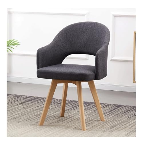 Mid Century Moderner Drehstuhl, Schreibtischstuhl, bequem, gepolstert, Akzentstuhl mit gepolstertem Sitz, keine Räder, Beine aus massivem Buchenholz, für Wohnzimmer und Esszimmer Mid Century Moderner Drehstuhl, Schreibtischstuhl, bequem, gepolstert, Akzentstuhl mit gepolstertem Sitz, keine Räder, Beine aus massivem Buchenholz, für Wohnzimmer und Esszimmer von Generisch