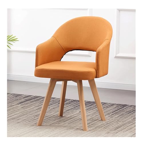 Mid Century Moderner Drehstuhl mit gepolstertem Sitz, Beine aus massivem Buchenholz, bequemer Wohnzimmerstuhl für Zuhause von Generisch