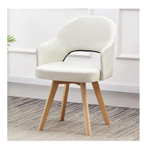 Mid Century Moderner Drehstuhl mit gepolstertem Sitz und Beinen aus massivem Buchenholz, bequemer Wohnzimmerstuhl von Generisch