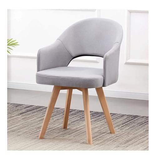 Mid Century Moderner Drehstuhl mit gepolsterter Sitzfläche, gepolsterter Esszimmerstuhl für Wohnzimmer, Beine aus massivem Buchenholz, keine Räder von Generisch