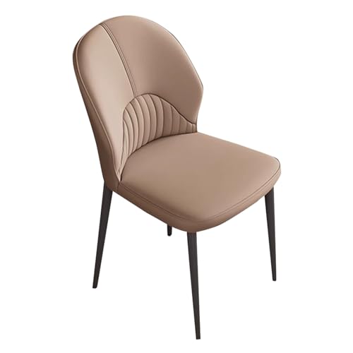 Mid Century Moderner Esszimmerstuhl, gepolsterter Kunstleder-Küchenstuhl mit stabilen Metallbeinen für Esszimmer, Schlafzimmer oder Schönheitsraum-Dekor von Generisch