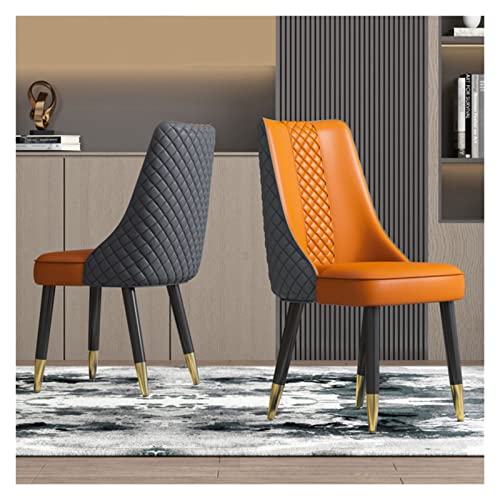 Mid Century Moderner Esszimmerstuhl 2er Set Kunstleder Polsterstuhl Seitenstühle für Küche und Esszimmer Orange Mid Century Moderner Esszimmerstuhl 2er Set Kunstleder Polsterstuhl Seitenstühle für Küche und Esszimmer Orange von Generisch