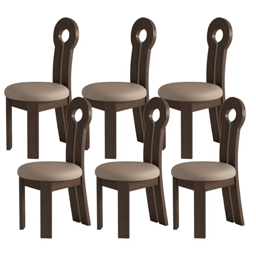 Mid-Century Moderner Esszimmerstuhl Set mit 2, 4 oder 6 Stück – gepolsterte Massivholz-Seitenstühle mit runden Kissen für Küche & Esszimmer, dunkles Walnussholz-Finish Mid-Century Moderner Esszimmerstuhl Set mit 2, 4 oder 6 Stück – gepolsterte Massivholz-Seitenstühle mit runden Kissen für Küche & Esszimmer, dunkles Walnussholz-Finish von Generisch