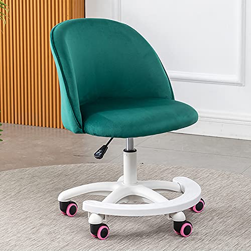 Mid Century Moderner Kinder-Schreibtischstuhl mit Rollen, ergonomischer Drehstuhl, höhenverstellbar, 56 x 56 x 69 cm, 79 cm, 136 kg Tragkraft, Grün von Generisch