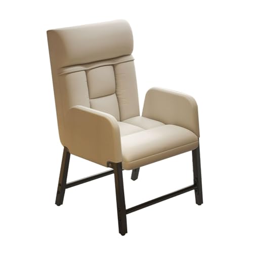Mid-Century Moderner Lazy Recliner Chair - Verstellbarer Sessel für Schlafzimmer & Home Office - Bequeme Unterstützung mit Flachstange - Stilvolles Beige-Design von Generisch