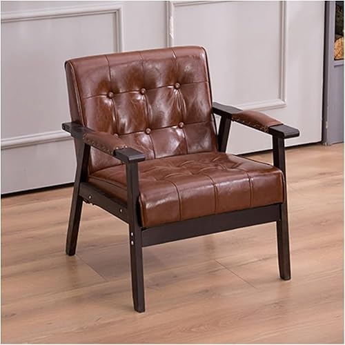Mid-Century Moderner Leder-Akzentstuhl, gepolsterter Flügelrücken-Sessel mit Armlehnen, stilvoller Lesesessel für Wohnzimmer & Empfangsbereich, bequem und elegant Mid-Century Moderner Leder-Akzentstuhl, gepolsterter Flügelrücken-Sessel mit Armlehnen, stilvoller Lesesessel für Wohnzimmer & Empfangsbereich, bequem und elegant von Generisch