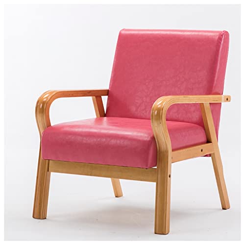 Mid-Century Moderner Leder-Akzentstuhl – bequemer gepolsterter Loungesessel für Wohnzimmer & Schlafzimmer – Retro-Sessel mit Rückenlehne für Erwachsene von Generisch