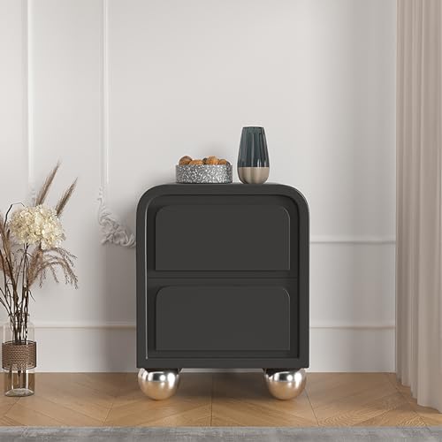 Mid-Century Moderner Nachttisch, 2 Schubladen, PU-Leder, Nachttisch mit Edelstahlbeinen, stilvolle Aufbewahrung für Wohnzimmer und Schlafzimmer Mid-Century Moderner Nachttisch, 2 Schubladen, PU-Leder, Nachttisch mit Edelstahlbeinen, stilvolle Aufbewahrung für Wohnzimmer und Schlafzimmer von Generisch