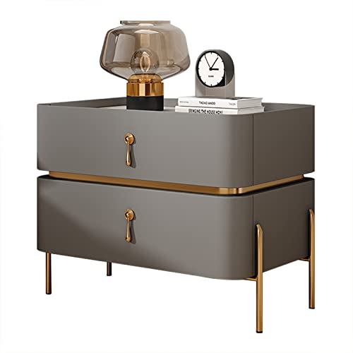 Mid-Century Moderner Nachttisch mit Metallbeinen, 2 Schubladen, Kommode für Schlafzimmer und Wohnzimmer, stilvoll und funktional, 40 x 40 x 50 cm, Grau Mid-Century Moderner Nachttisch mit Metallbeinen, 2 Schubladen, Kommode für Schlafzimmer und Wohnzimmer, stilvoll und funktional, 40 x 40 x 50 cm, Grau von Generisch