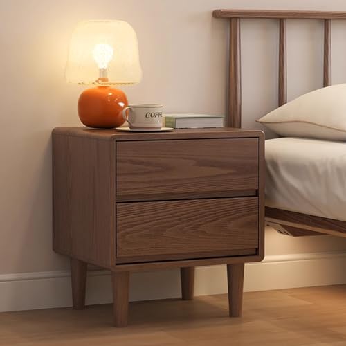 Mid Century Moderner Nachttisch mit Schublade & Regal, Walnussbraun Nachttisch, 2 Schubladen Aufbewahrung & offenes Regal für Schlafzimmer, stilvoller Nachttisch, Vintage Design Mid Century Moderner Nachttisch mit Schublade & Regal, Walnussbraun Nachttisch, 2 Schubladen Aufbewahrung & offenes Regal für Schlafzimmer, stilvoller Nachttisch, Vintage Design von Generisch