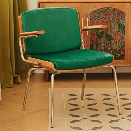 Mid Century Moderner Sessel, Samt gepolsterter Akzentstuhl mit Metallbeinen, Massivholz Loungesessel für Wohnzimmer, Schlafzimmer, Balkon von Generisch