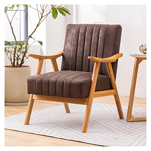 Mid Century Moderner Sessel Relaxsessel - Gepolsterter Loungesessel mit Holzrahmen und Armlehne für Wohnzimmer oder Schlafzimmer, lässiges Design für Essbereich von Generisch