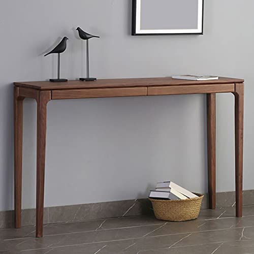 Mid-Century Moderner Sofatisch mit 4 Holzbeinen und rechteckigem Stauraum, Walnusskonsole für nordamerikanische Häuser, perfekt als Veranda-Akzent oder wandmontierter langer Streifenkoffer von Generisch