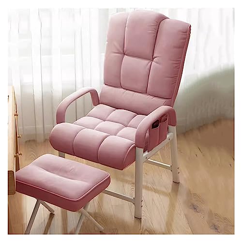 Mid Century Moderner Stoffsessel mit Fußstütze und Ottomane, Set mit rosa Akzentstuhl für Wohnzimmer, Büro, kleine Räume, Lounge, Club-Stuhl von Generisch