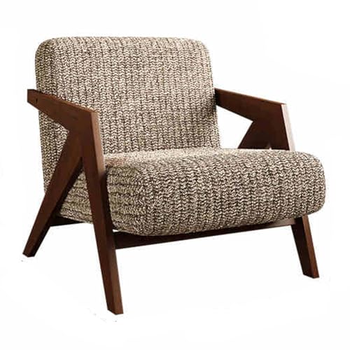 Mid Century Moderner Stuhl Gepolsterter Sessel mit Holzbeinen, bequemer Seitenstuhl für Wohnzimmer oder Schlafzimmer, stilvolles Design der Mitte des Jahrhunderts von Generisch