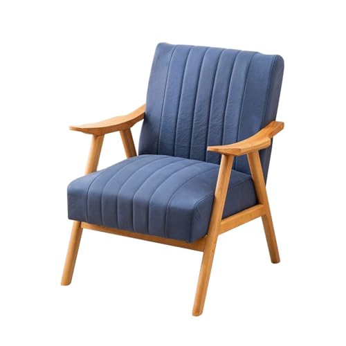 Mid-Century Moderner gepolsterter Lesesessel – Massivholz-Sessel mit dickem Kissen, hohe Rückenlehne, Design für Wohnzimmer & Wartebereich, schickes blaues Loungesofa Mid-Century Moderner gepolsterter Lesesessel – Massivholz-Sessel mit dickem Kissen, hohe Rückenlehne, Design für Wohnzimmer & Wartebereich, schickes blaues Loungesofa von Generisch