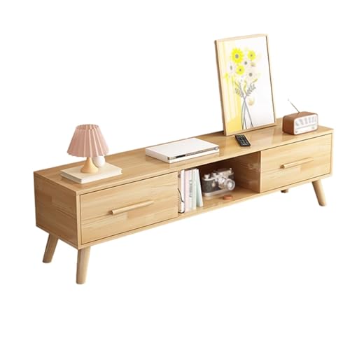 Mid Century Moderner hoher TV-Ständer – Unterhaltungszentrum aus Massivholz mit mehreren Schubladen, offene Arbeitsplatte, Kabelloch hinten, 120 x 30 x 40 cm, stilvolle Messinggriffe Mid Century Moderner hoher TV-Ständer – Unterhaltungszentrum aus Massivholz mit mehreren Schubladen, offene Arbeitsplatte, Kabelloch hinten, 120 x 30 x 40 cm, stilvolle Messinggriffe von Generisch