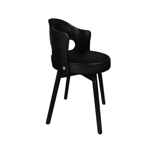Mid Century Modernes rundes Esszimmerstuhl-Set, gepolsterte drehbare Küchenstühle mit Kunstlederkissen und Massivholzbeinen, Vintage-Design für einfache Wartung Mid Century Modernes rundes Esszimmerstuhl-Set, gepolsterte drehbare Küchenstühle mit Kunstlederkissen und Massivholzbeinen, Vintage-Design für einfache Wartung von Generisch