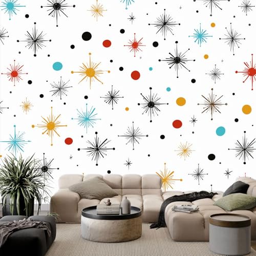Mid-Century Retro Farbige Punkte Fototapete 400 x 280 cm Vlies Motivtapeten Moderne Wandtapete Wohnzimmer Schlafzimmer Study Wohnzimmer Restaurant Cafe Wand Dekoration Mid-Century Retro Farbige Punkte Fototapete 400 x 280 cm Vlies Motivtapeten Moderne Wandtapete Wohnzimmer Schlafzimmer Study Wohnzimmer Restaurant Cafe Wand Dekoration von Generisch