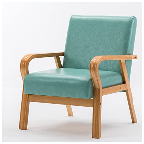 Mid Century Retro gepolsterter Leder-Stuhl, bequemer Einzellesesessel mit Armlehnen, für Schlafzimmer, Wohnzimmer, Empfang oder Schlafsäle, Blau Mid Century Retro gepolsterter Leder-Stuhl, bequemer Einzellesesessel mit Armlehnen, für Schlafzimmer, Wohnzimmer, Empfang oder Schlafsäle, Blau von Generisch
