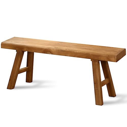 Mid Century Rustikale Holzbank für Eingangsbereich, Wohnzimmer, Küche & Flur – Landhausstil Ende des Bettes (200 x 26 x 45 cm) von Generisch