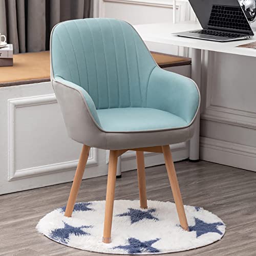 Mid Century Samt-Sessel für Schminktisch – bequeme gepolsterte Holzdrehstühle ohne Räder, niedlicher moderner Bürostuhl von Generisch