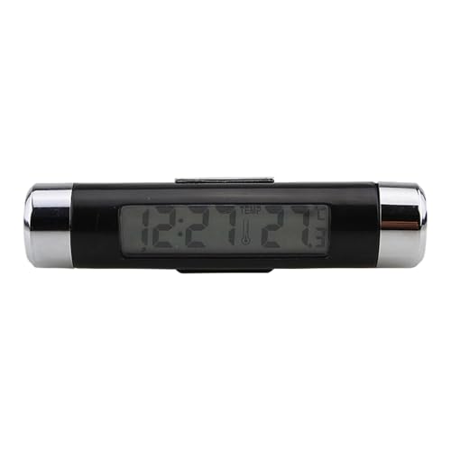 Miini Auto Uhr - Digitale Uhr für Auto | Fahrzeug Elektronische Digitaluhr | Multifunktional 2-in-1-Autotuhren und Temperaturmesser für Armaturenbrett mitt blauerr Hintergrundbeleuchtung von Generisch